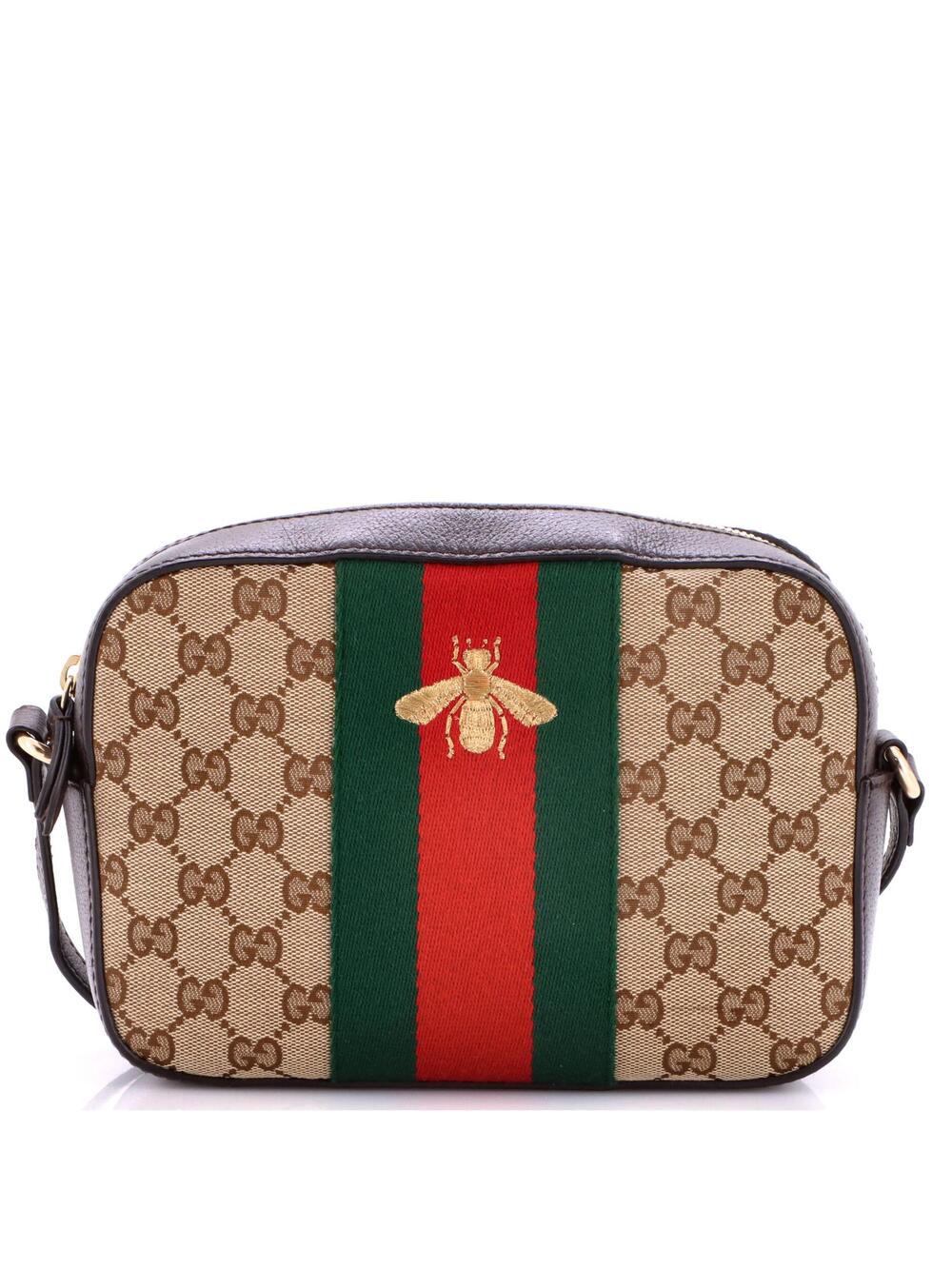 Gucci Bee Web Camera Bag Gg Canvas #322442G89B
